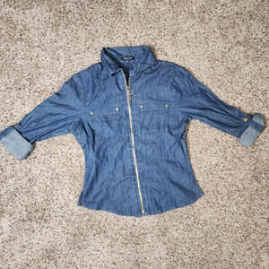 New Look Blue Denim Button Down Shirt